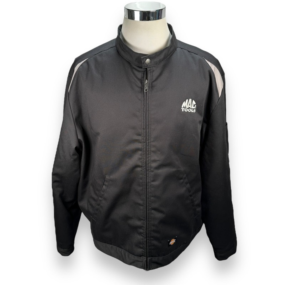 Dickies‎ Mac Tools Jacket Mens  XXL 2XL Coat Black Embroidered Skull Logo